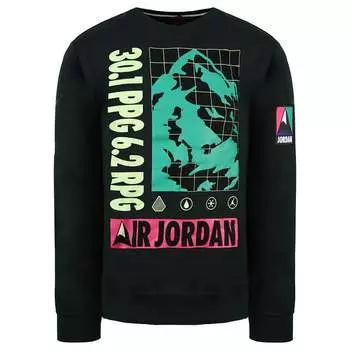 Мужской свитер Air Jordan с круглым вырезом и пуловером с длинными рукавами ct3492 010 Nike, черный