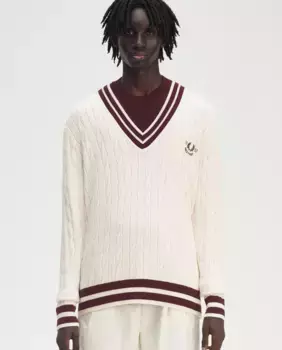 Мужской свитер без рукавов с V-образным вырезом Fred Perry, цвет Crudo