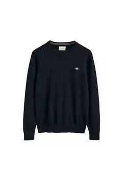 Мужской свитер - CLASSIC COTTON C-NECK, вязаный свитер, круглый вырез, хлопок GANT, синий