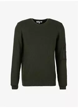 Мужской свитер цвета хаки с круглым вырезом Gmg Frenze