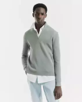 Мужской свитер дальнобойщика в рубчик Sfera, зеленый