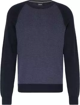 Мужской свитер Hugo Boss Dairon Wool с круглым вырезом, темно-синий