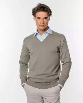 Мужской свитер из 100% хлопка светло-бежевого цвета Wickett Jones, бежевый