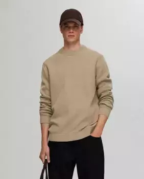 Мужской свитер из 100% органического хлопка Selected, светло-коричневый
