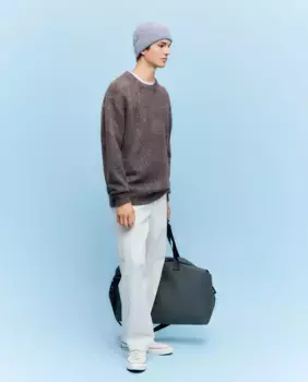 Мужской свитер из альпаки с круглым вырезом Green Coast, цвет Topo