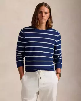 Мужской свитер из хлопка с круглым вырезом Polo Ralph Lauren, тёмно-синий