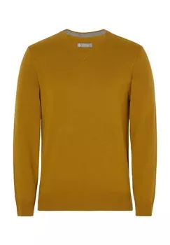 Мужской свитер из шелка и кашемира с V-образным вырезом GALERIA, цвет 4 Curry