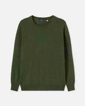 Мужской свитер из шерсти мериноса больших размеров Polo Ralph Lauren, цвет Musgo