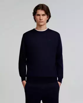 Мужской свитер из шерсти мериноса с круглым вырезом Scalpers, синий