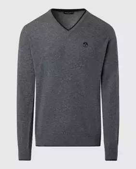 Мужской свитер из смесового кашемира с V-образным вырезом North Sails, цвет Gris Medio