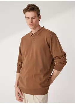 Мужской свитер из стандартной норки с воротником поло Altnyldz Classic