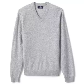 Мужской свитер из тонкого кашемира Lands End с v-образным вырезом Lands' End, цвет Light Gray Heather
