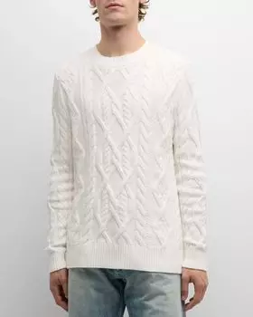 Мужской свитер косой вязки Liam SER.O.YA, цвет White