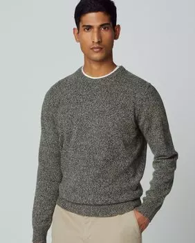 Мужской свитер красно-зеленого цвета с круглым вырезом Hackett, зеленый