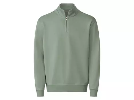 Мужской свитер Livergy с воротником-стойкой и молнией, зеленый