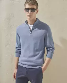 Мужской свитер на молнии Dustin, синий