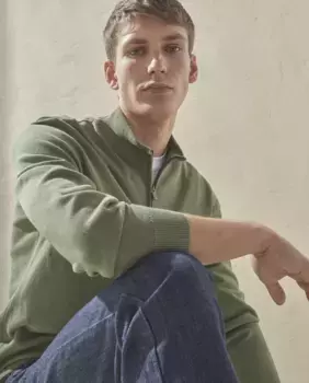 Мужской свитер на молнии Dustin, светло-зеленый