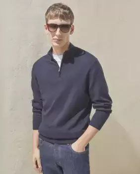 Мужской свитер на молнии Dustin, тёмно-синий