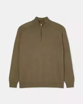 Мужской свитер на полумолнии больших размеров Dustin, цвет Camel