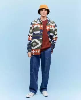 Мужской свитер Neps в рубчик с круглым вырезом Green Coast, красный