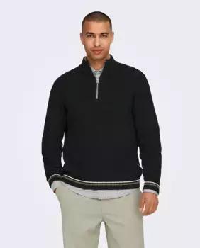 Мужской свитер обычного кроя Only & Sons, черный