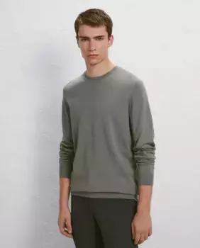 Мужской свитер однотонной вязки Easy Wear, зеленый