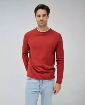 Мужской свитер однотонной вязки Salsa Jeans, красный