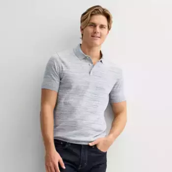 Мужской свитер-поло с коротким рукавом Sonoma Goods For Life, цвет blue spacedye