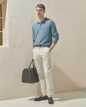 Мужской свитер поло с воротником воротника Dustin, тёмно-синий