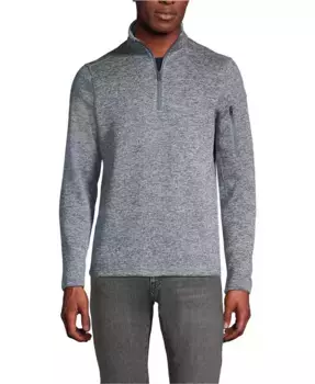 Мужской свитер-полузип с флисовой подкладкой Pullover Lands' End, серый