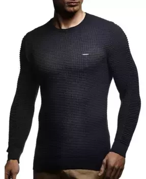 Мужской свитер-пуловер с капюшоном, базовый худи с круглым вырезом, толстовка с длинным рукавом, облегающий крой Leif Nelson, синий