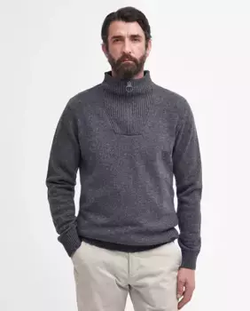 Мужской свитер с длинным рукавом и застежкой-молнией Barbour, серый