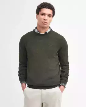 Мужской свитер с длинными рукавами и круглым вырезом Barbour, зеленый