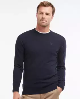 Мужской свитер с длинными рукавами и круглым вырезом Barbour, темно-синий