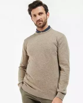 Мужской свитер с длинными рукавами и круглым вырезом Barbour, кремовый