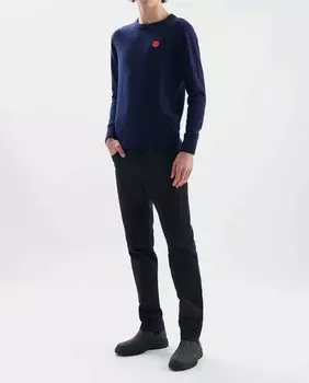 Мужской свитер с длинными рукавами и нашивкой на груди Loreak Mendian, синий