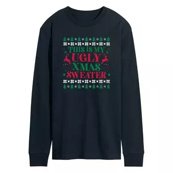 Мужской свитер с длинными рукавами и рисунком This Is My Ugly Xmas Licensed Character, темно-синий
