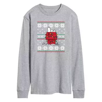 Мужской свитер с длинными рукавами Peanuts Dashing Doghouse Ugly Sweater Licensed Character