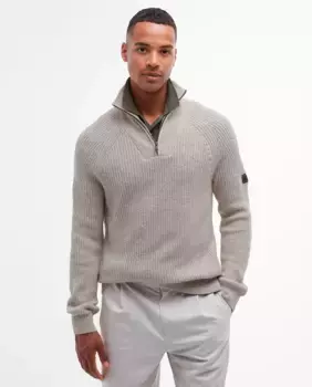 Мужской свитер с горловиной на молнии и длинными рукавами Barbour International, белый