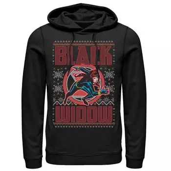 Мужской свитер с капюшоном Black Widow Ugly Christmas Sweater Marvel