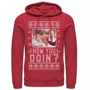 Мужской свитер с капюшоном Friends Christma Joey & Phoebe How You Doin' Ugly Sweater Licensed Character