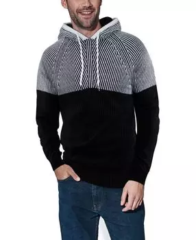 Мужской свитер с капюшоном и цветными блоками X-Ray