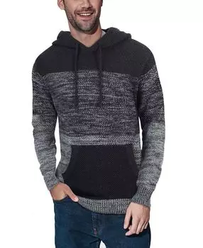 Мужской свитер с капюшоном в стиле цветных блоков X-Ray, серый