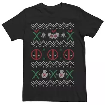 Мужской свитер с короткими рукавами Marvel Deadpool Ugly Christmas Licensed Character