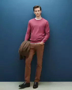 Мужской свитер с круглым вырезом Dustin, розовый