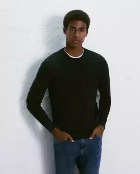 Мужской свитер с круглым вырезом Easy Wear, черный