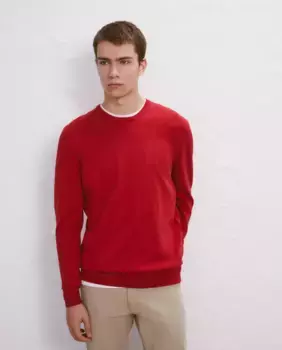 Мужской свитер с круглым вырезом Easy Wear, красный