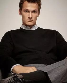 Мужской свитер с круглым вырезом Emidio Tucci, черный