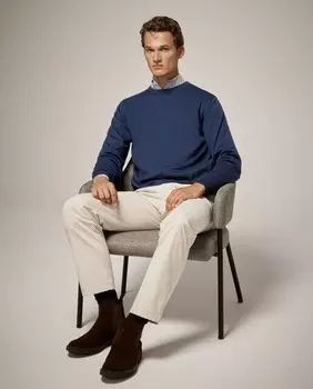 Мужской свитер с круглым вырезом Emidio Tucci, темно-синий