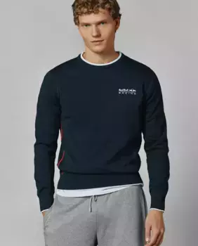 Мужской свитер с круглым вырезом и принтом логотипа Pepe Jeans, темно-синий